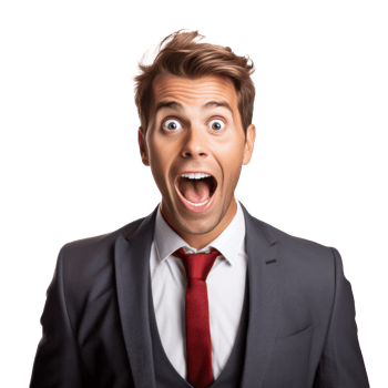 Excited and Surprised Young Manager png