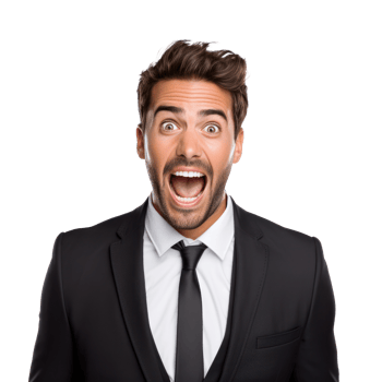 Excited and Surprised Young Manager png