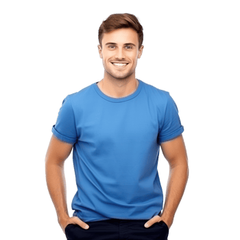 Handsome business man in blue shirt isolated png