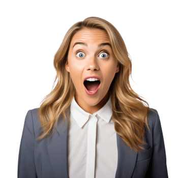 Excited and Surprised Young Manager png