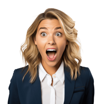 Excited and Surprised Young Manager png