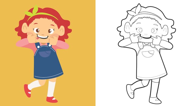 Educational printable coloring worksheet. Coloring activity for children. Vector outline for coloring page.