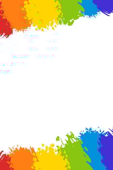 Rainbow painted colorful splashes on white background. vector