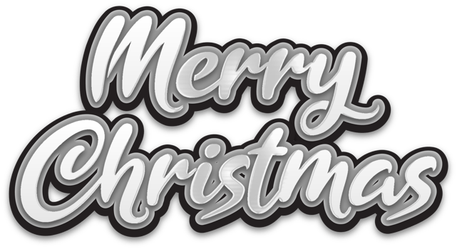 Merry Christmas shiny white headline typography png