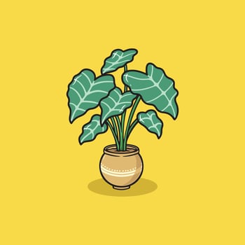 beautiful Anthurium Crystallinum cartoon illustration vector