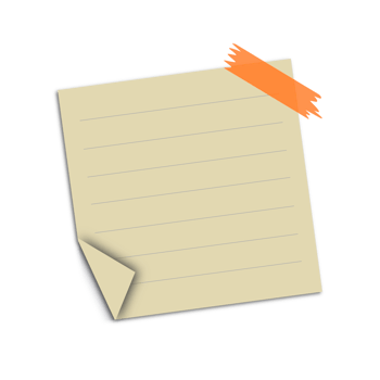 Pastel brown notepaper journal sticker with transparent background. png