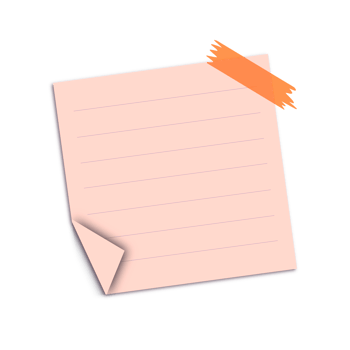 Pastel pink notepaper journal sticker with transparent background. png