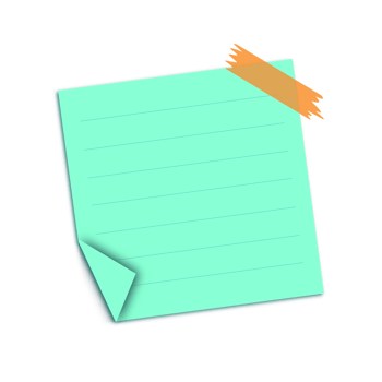 Pastel green notepaper journal sticker with transparent background. png