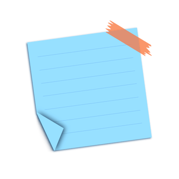 Pastel blue notepaper journal sticker with transparent background. png
