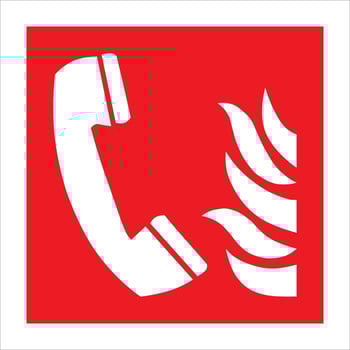 ISO 7010 Registered safety signs - Fire equipment fire action signs - Fire emergency telephone vector