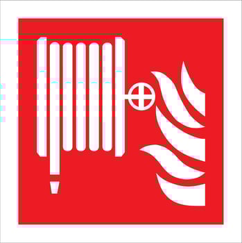 ISO 7010 registered safety signs fire equipment action emergency signs Fire hose reel vector