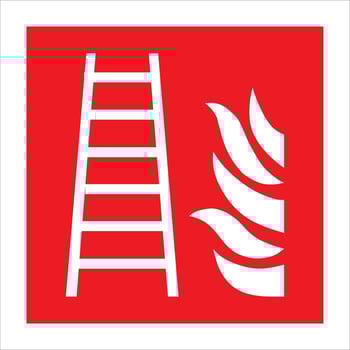ISO 7010 registered safety signs fire equipment action emergency signs Fire ladder vector
