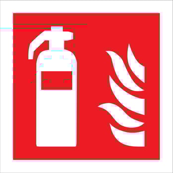 SO 7010 Registered safety signs - Fire equipment fire action signs - Fire extinguisher vector