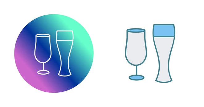 Unique Beer Glasses Vector Icon