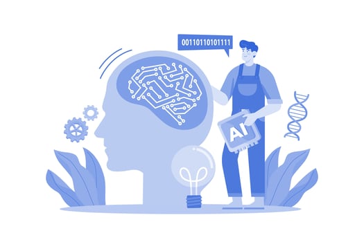 AI Production Illustration concept on white background vector