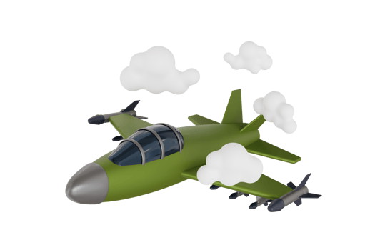 Jet fighter 3d illustration. Military aircraft png