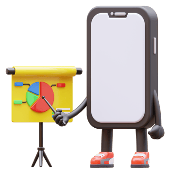 3D Money Coin Character doing Presentation png