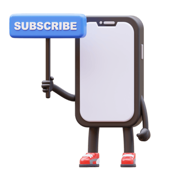 3D Money Coin Character Holding Subscribe Sign png