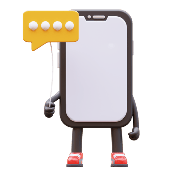 3D Money Coin Character Holding Communication Balloon png