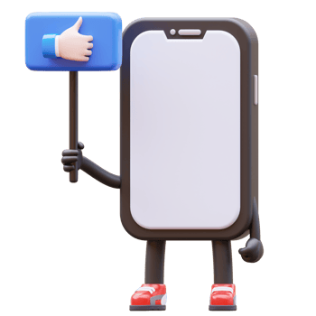 3D Money Coin Character Holding Like Sign png