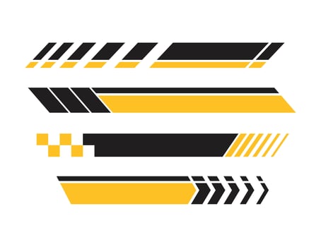 Car decal stripes sticker collection vector