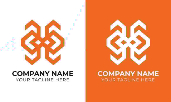 Professional creative corporate modern minimal monogram abstract business logo design template Free Template vector
