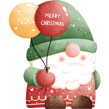 Watercolor Christmas Gnome Illustration png