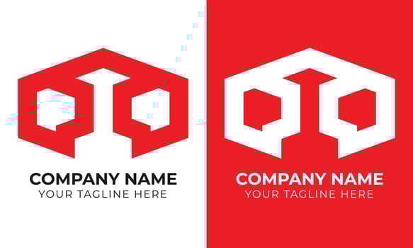 Creative corporate modern minimal monogram abstract business logo design template Free Template vector