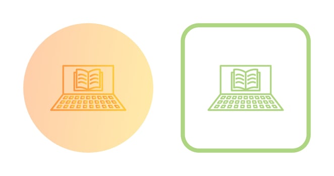 Unique Online Books Vector Icon