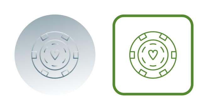 Unique Poker Chips Vector Icon