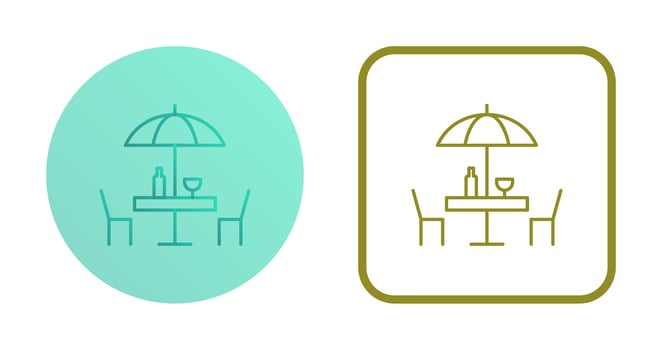 Unique Cafe Table Vector Icon