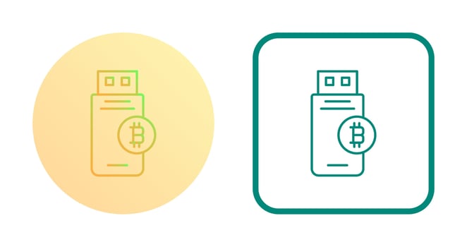 Bitcoin Usb Device Vector Icon