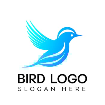Vector Flying Bird logo Illustration with gradient colorful  Style