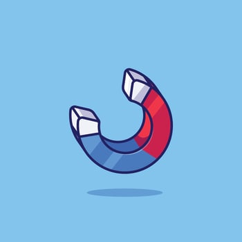 Magnet simple cartoon vector illustration marketing concept icon isolated