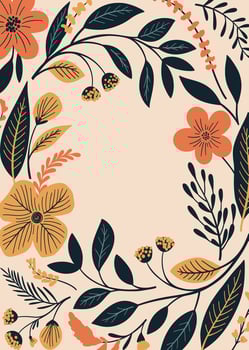 Beautiful Floral Frame in Vintage Style. Vector illustration.