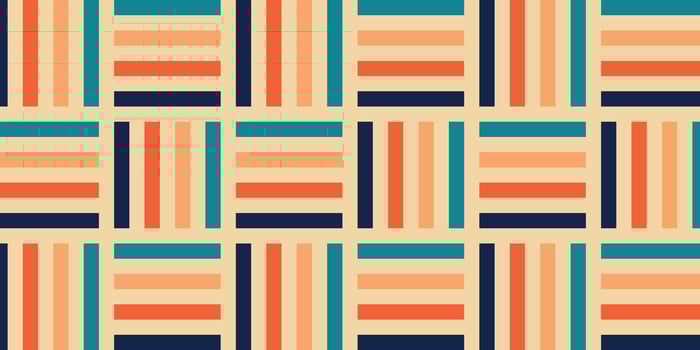 Abstract groovy retro 70s line art background vector. Wallpaper design with geometric pattern with vintage color background. Design illustration for home decoration, card, poster, banner. vector