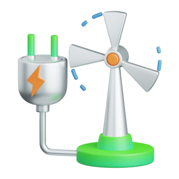 3d rendering windmill isolated useful for ecology, energy, eco, green, recycling and technology png