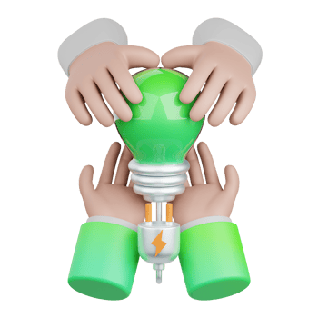 3d rendering energy saving isolated useful for ecology, energy, eco, green, recycling and technology png