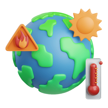 3d rendering global warming isolated useful for ecology, energy, eco, green, recycling and technology png