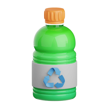 3d rendering recycle bottle isolated useful for ecology, energy, eco, green, recycling and technology png