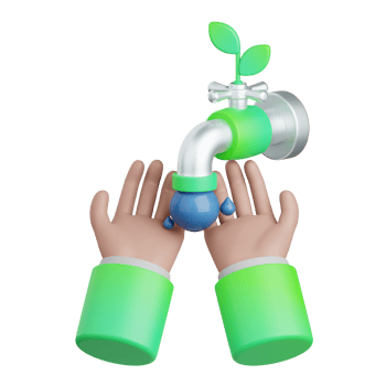 3d rendering save water isolated useful for ecology, energy, eco, green, recycling and technology png