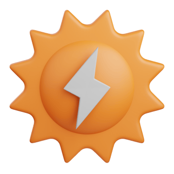 3d rendering sun energy isolated useful for ecology, energy, eco, green, recycling and technology png