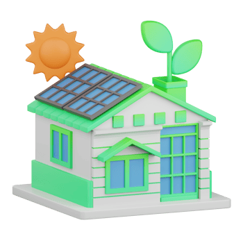 3d rendering green house isolated useful for ecology, energy, eco, green, recycling and technology png