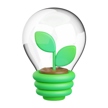 3d rendering eco bulb isolated useful for ecology, energy, eco, green, recycling and technology png