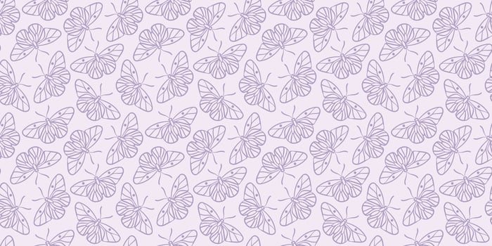Purple butterfly vector pattern background, seamless repeating wallpaper