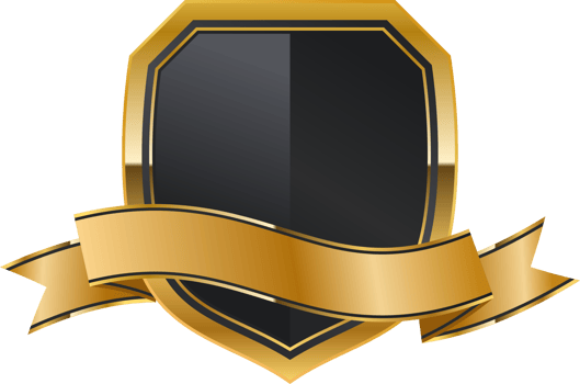Black gold luxury shield badge png