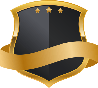 Black gold luxury shield badge png