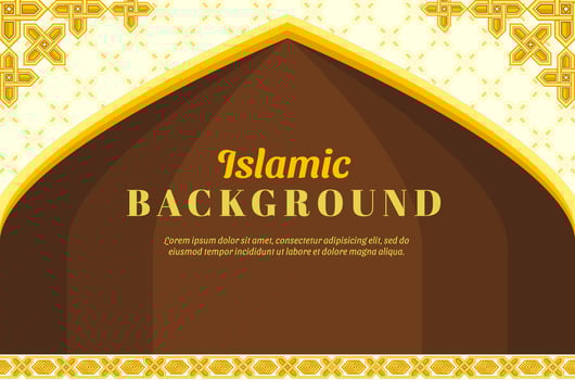 Islamic Gold Ornament Banner Background vector