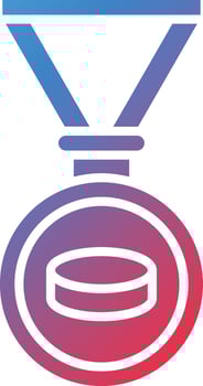 Ice Hockey Medal Vector Icon