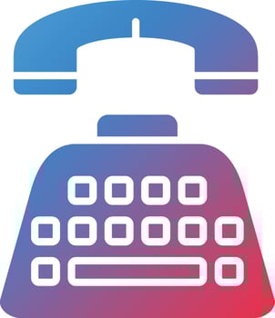 Telephone Typewriter Vector Icon